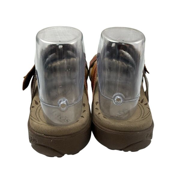 Taos Tribute Leather Slide Sandals Women 8 Brown Gladiator Strappy Comfort - Picture 3 of 11